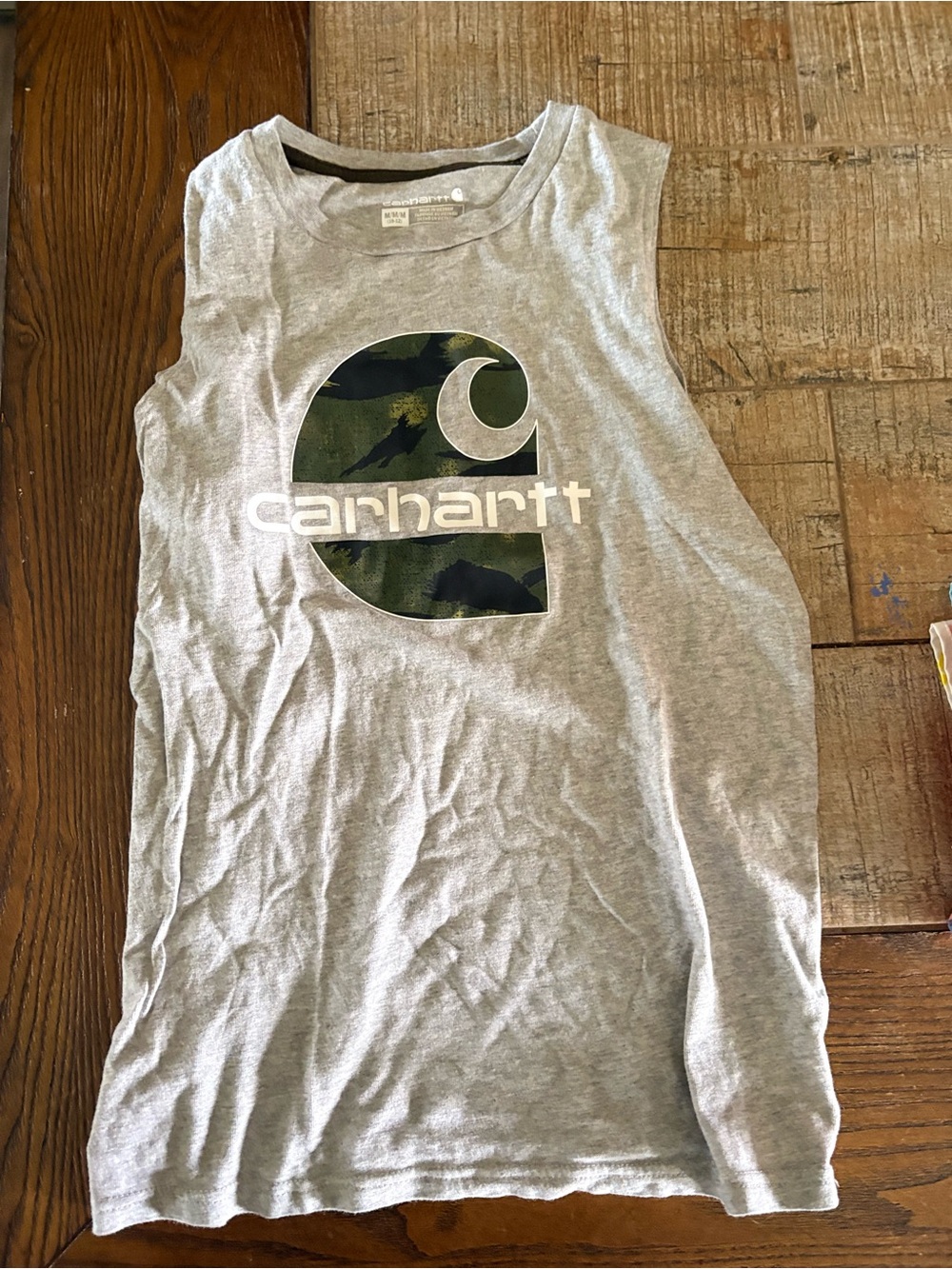 Carhartt Gray Tank Top with Camo Logo